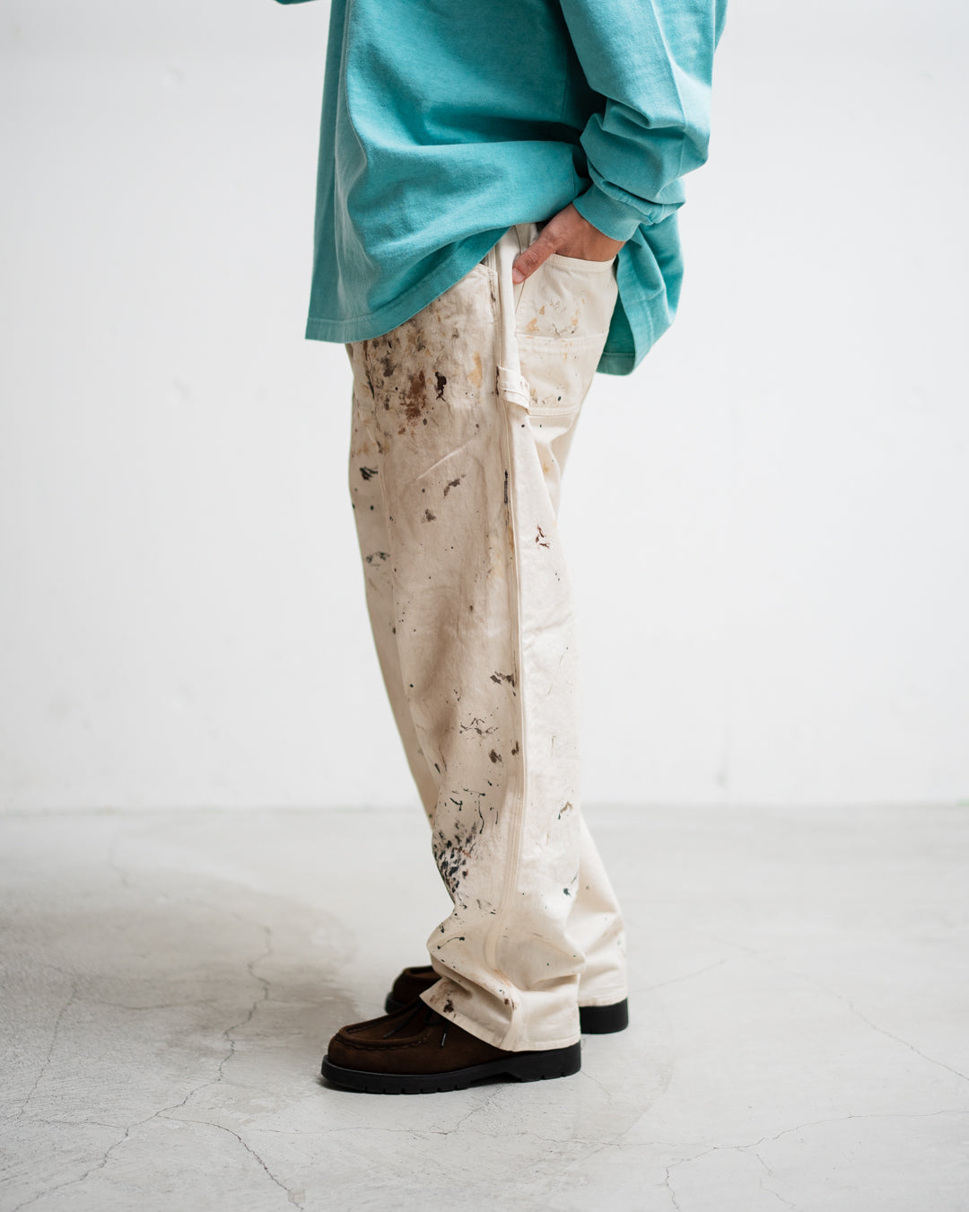 BOWWOW PAINTER'S PAINT STAINED PAINTER PANTS