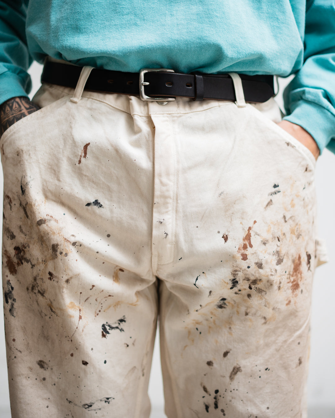 BOWWOW PAINTER'S PAINT STAINED PAINTER PANTS