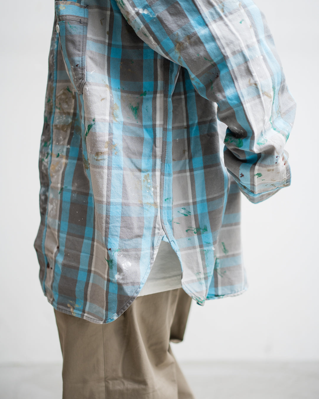 [LAST 1] BOWWOW PAINTER'S PAINT STAINED FLANNEL SHIRT