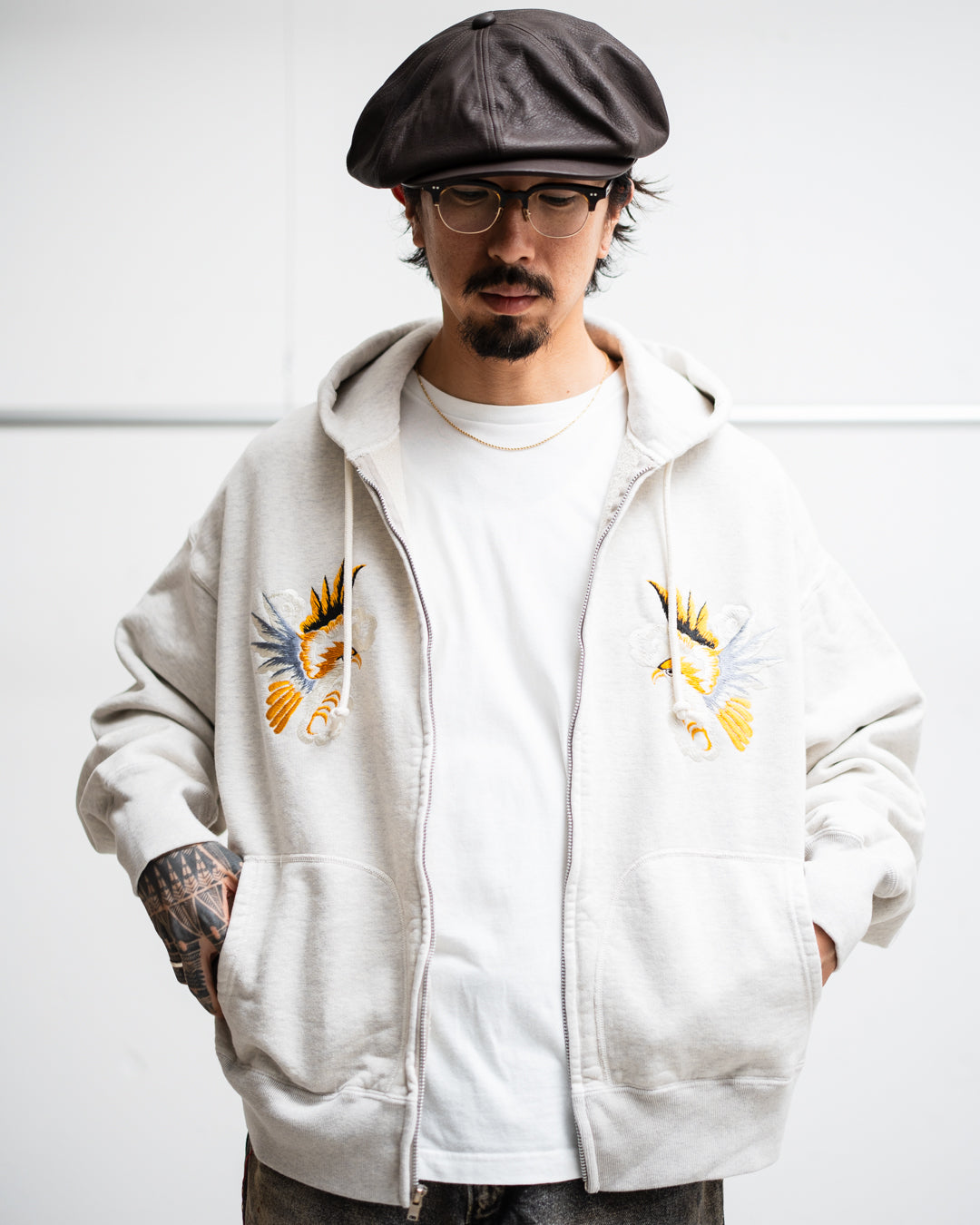 BOWWOW SUKAJAN EMB ZIP HOODIE AGED