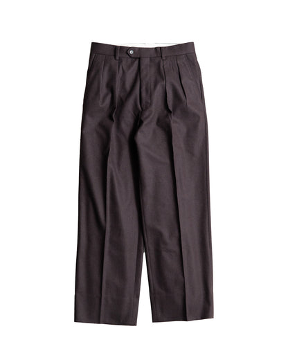 INTERIM WOOL FRANNEL DRAPE 2-TUCK STRAIGHT SLACKS