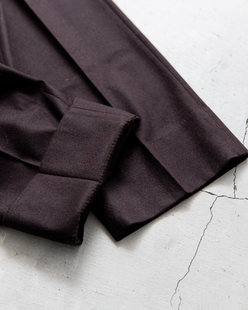 INTERIM WOOL FRANNEL DRAPE 2-TUCK STRAIGHT SLACKS