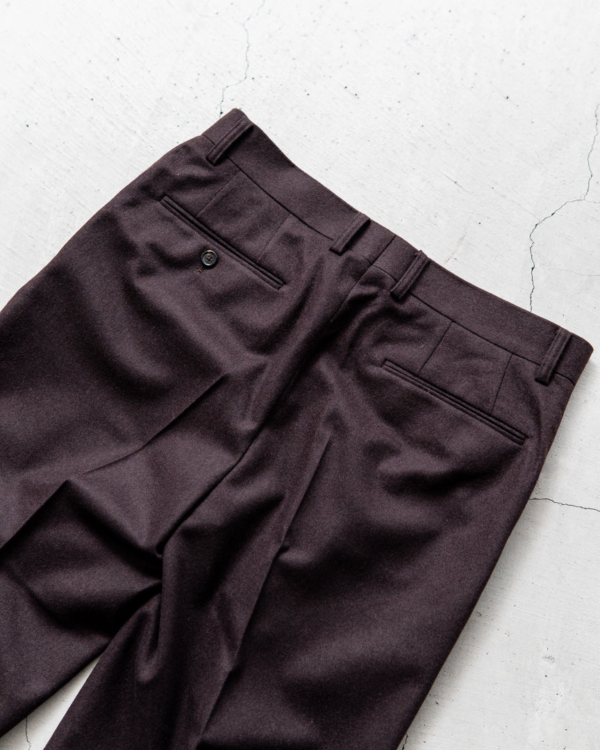 INTERIM WOOL FRANNEL DRAPE 2-TUCK STRAIGHT SLACKS