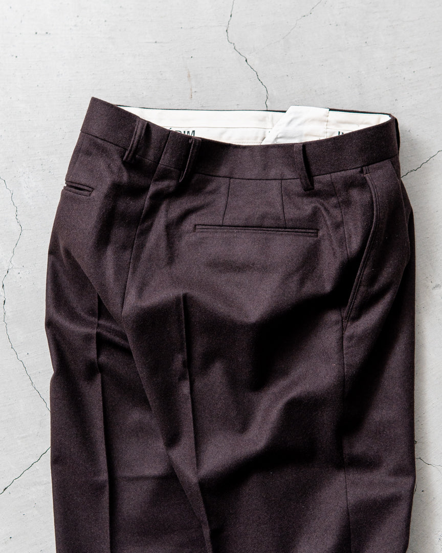 INTERIM WOOL FRANNEL DRAPE 2-TUCK STRAIGHT SLACKS