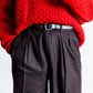 INTERIM WOOL FRANNEL DRAPE 2-TUCK STRAIGHT SLACKS