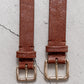 INTERIM CROSS GRAIN OAK BARK LEATHER BELT (DARK STAIN) 25,30mm