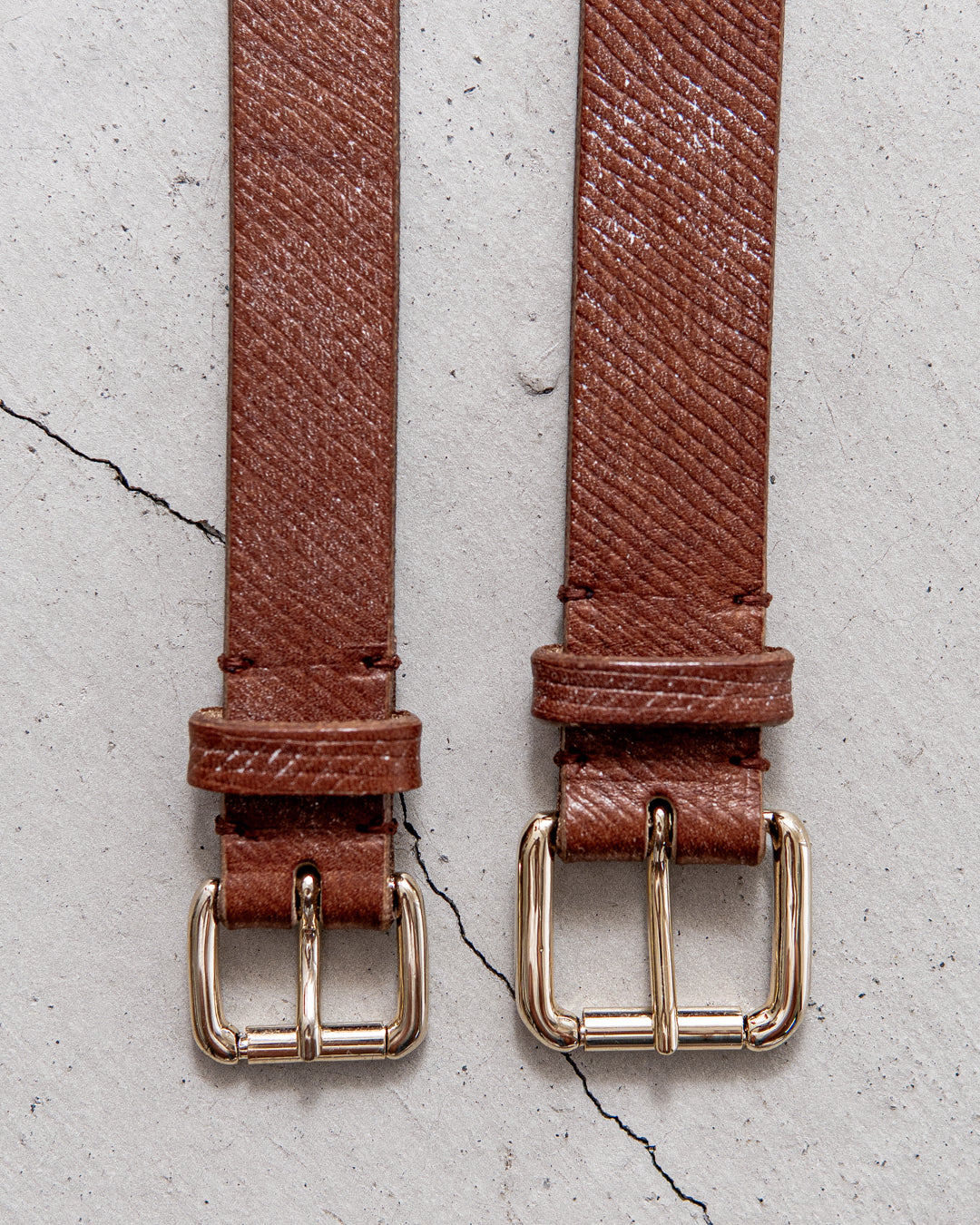 INTERIM CROSS GRAIN OAK BARK LEATHER BELT (DARK STAIN) 25,30mm