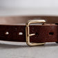 INTERIM CROSS GRAIN OAK BARK LEATHER BELT (DARK STAIN) 25,30mm