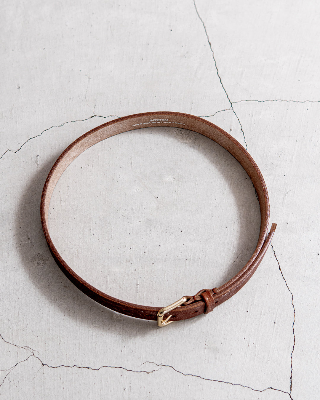 INTERIM CROSS GRAIN OAK BARK LEATHER BELT (DARK STAIN) 25,30mm