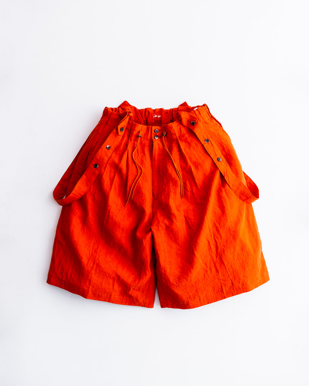 Sillage circular short pants linen brique with suspenders