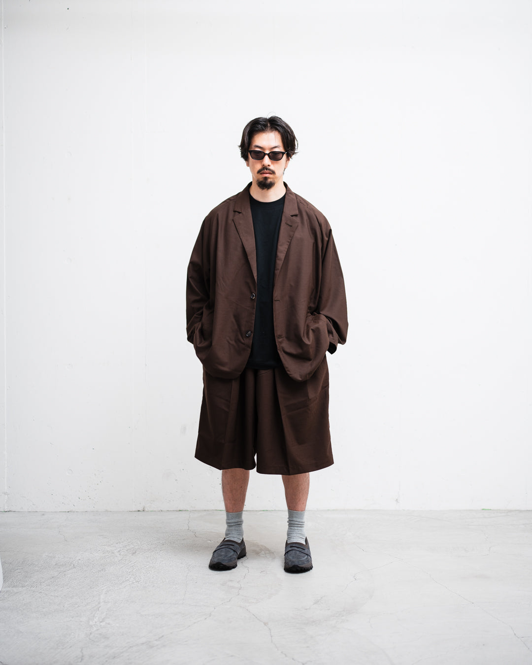 Sillage circular short pants - BROWN