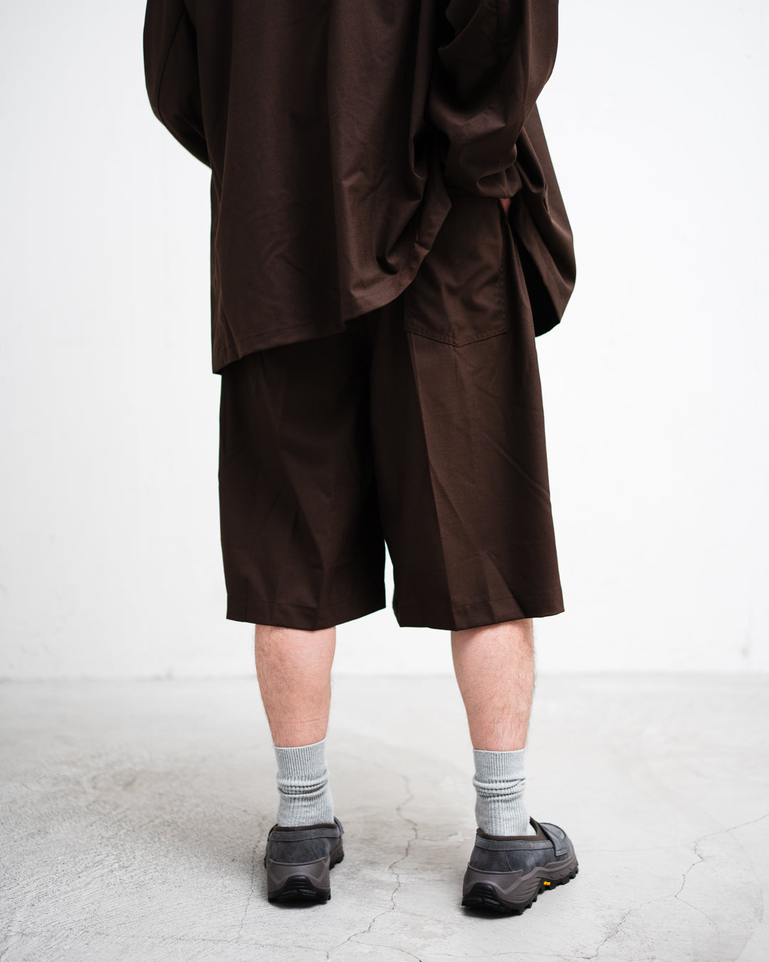 Sillage circular short pants - BROWN