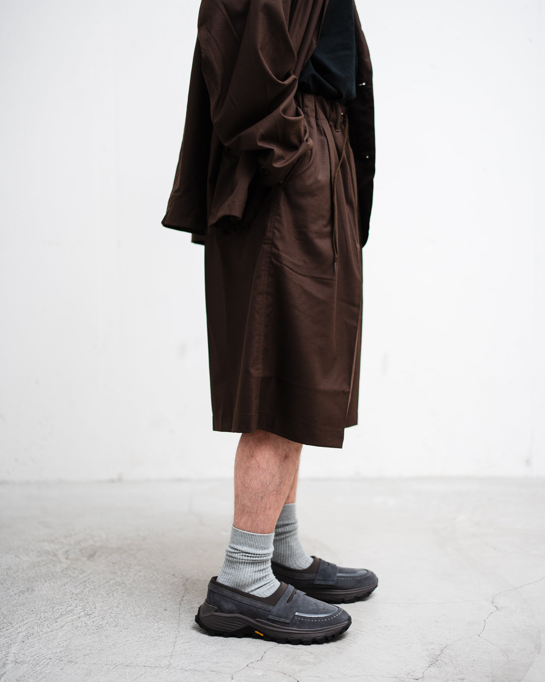 Sillage circular short pants - BROWN