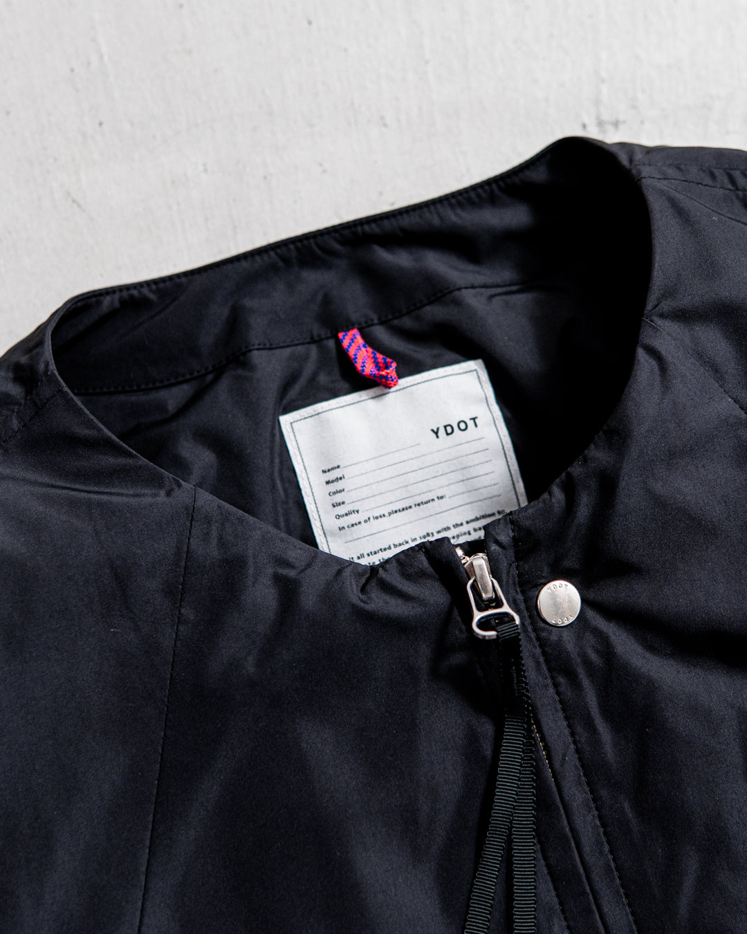 YDOT COLLARLESS BOMBER DOWN JACKET