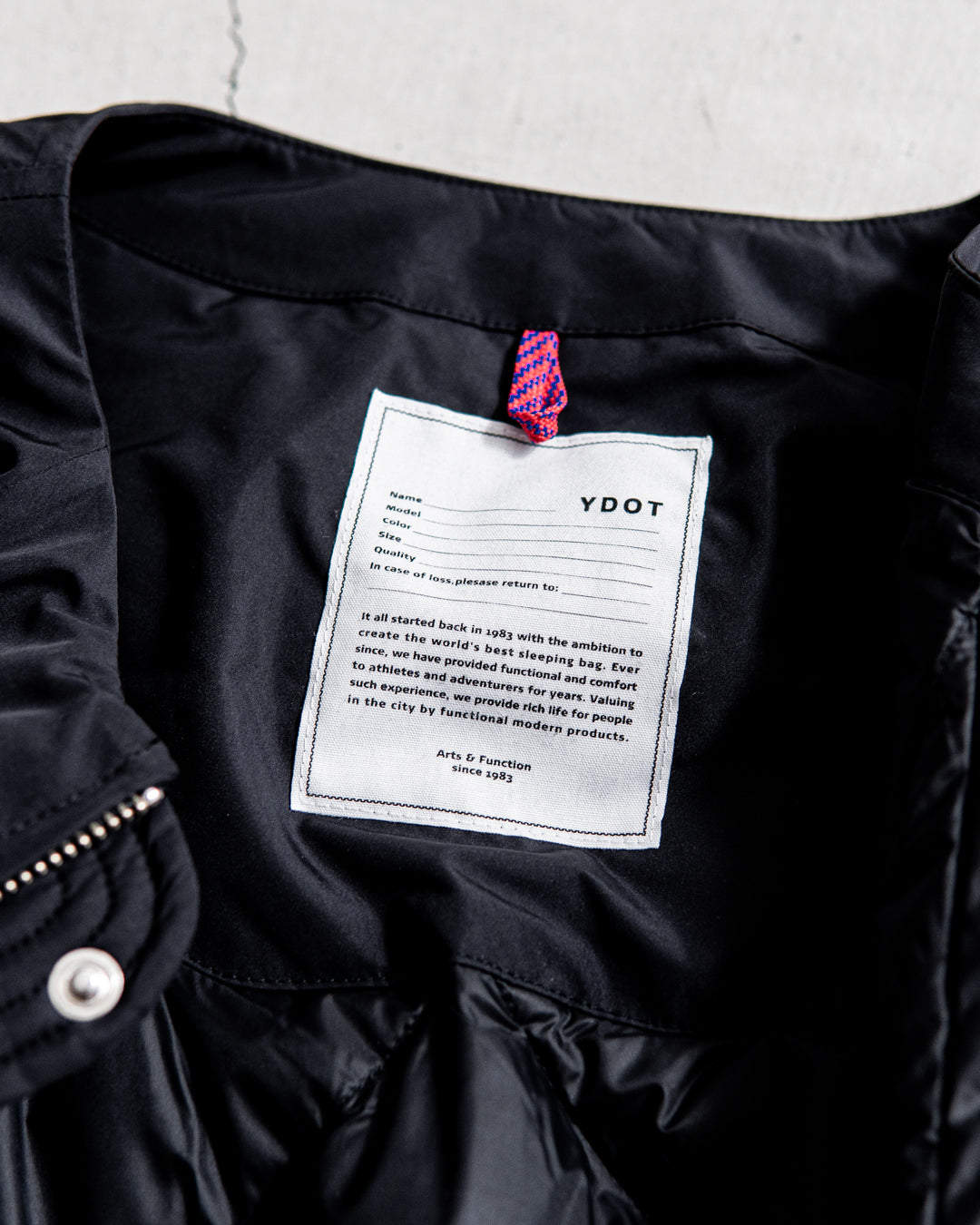 YDOT COLLARLESS BOMBER DOWN JACKET