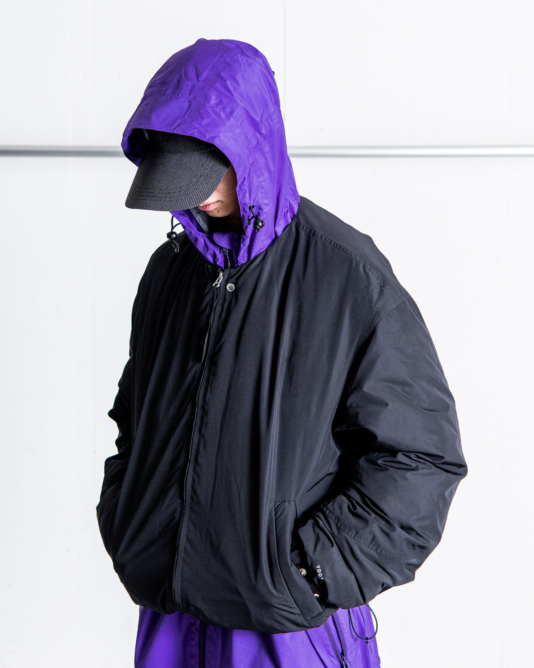 YDOT COLLARLESS BOMBER DOWN JACKET
