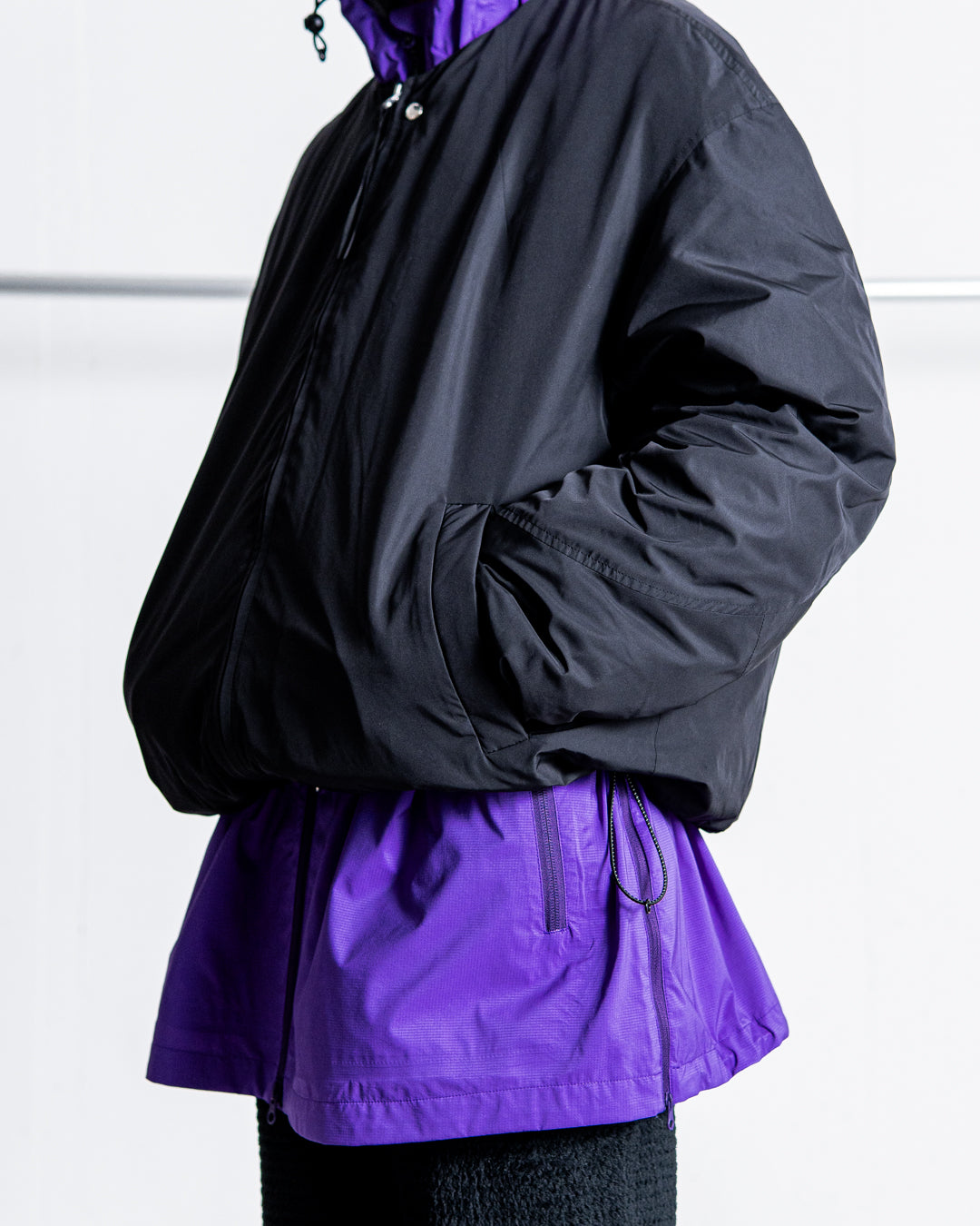 YDOT COLLARLESS BOMBER DOWN JACKET