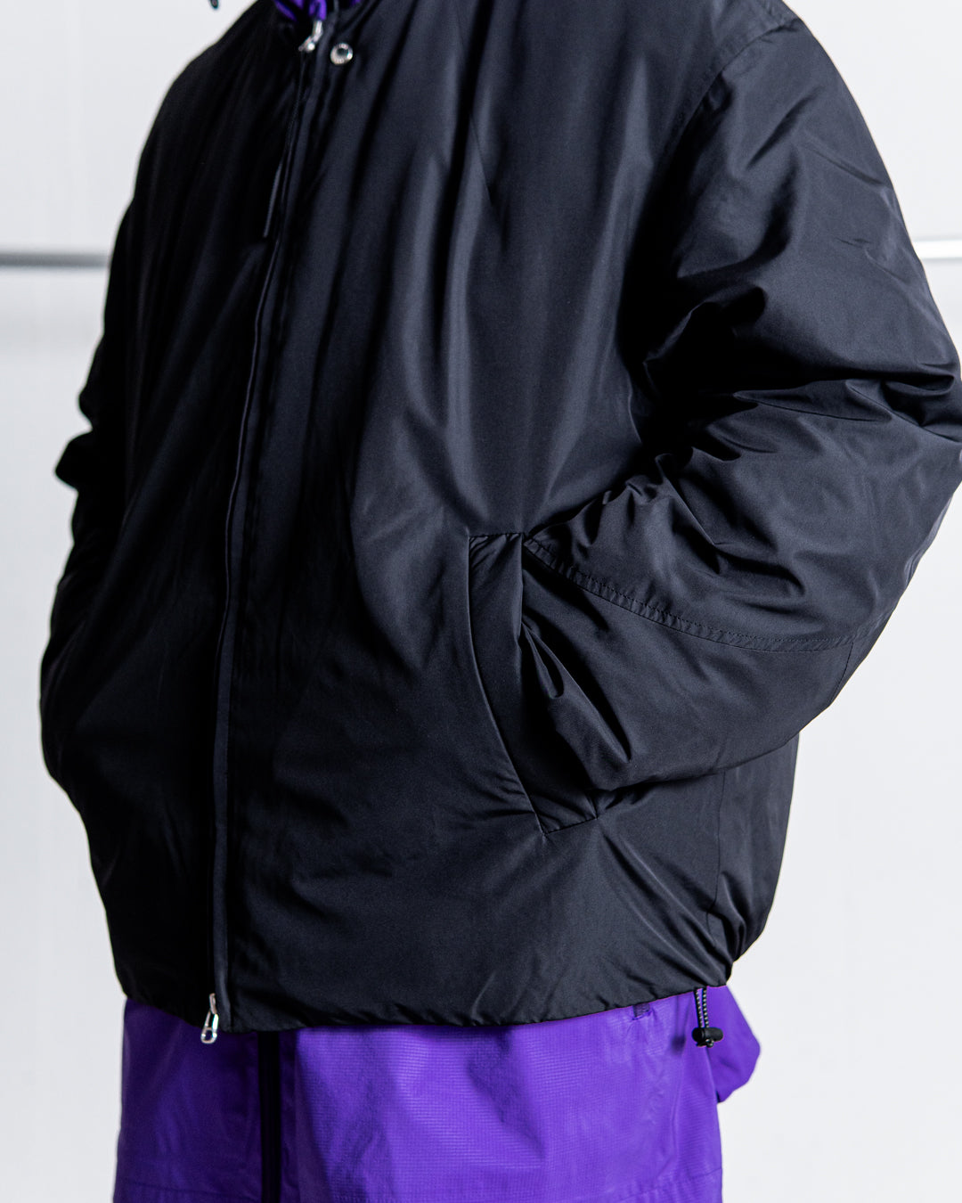 YDOT COLLARLESS BOMBER DOWN JACKET