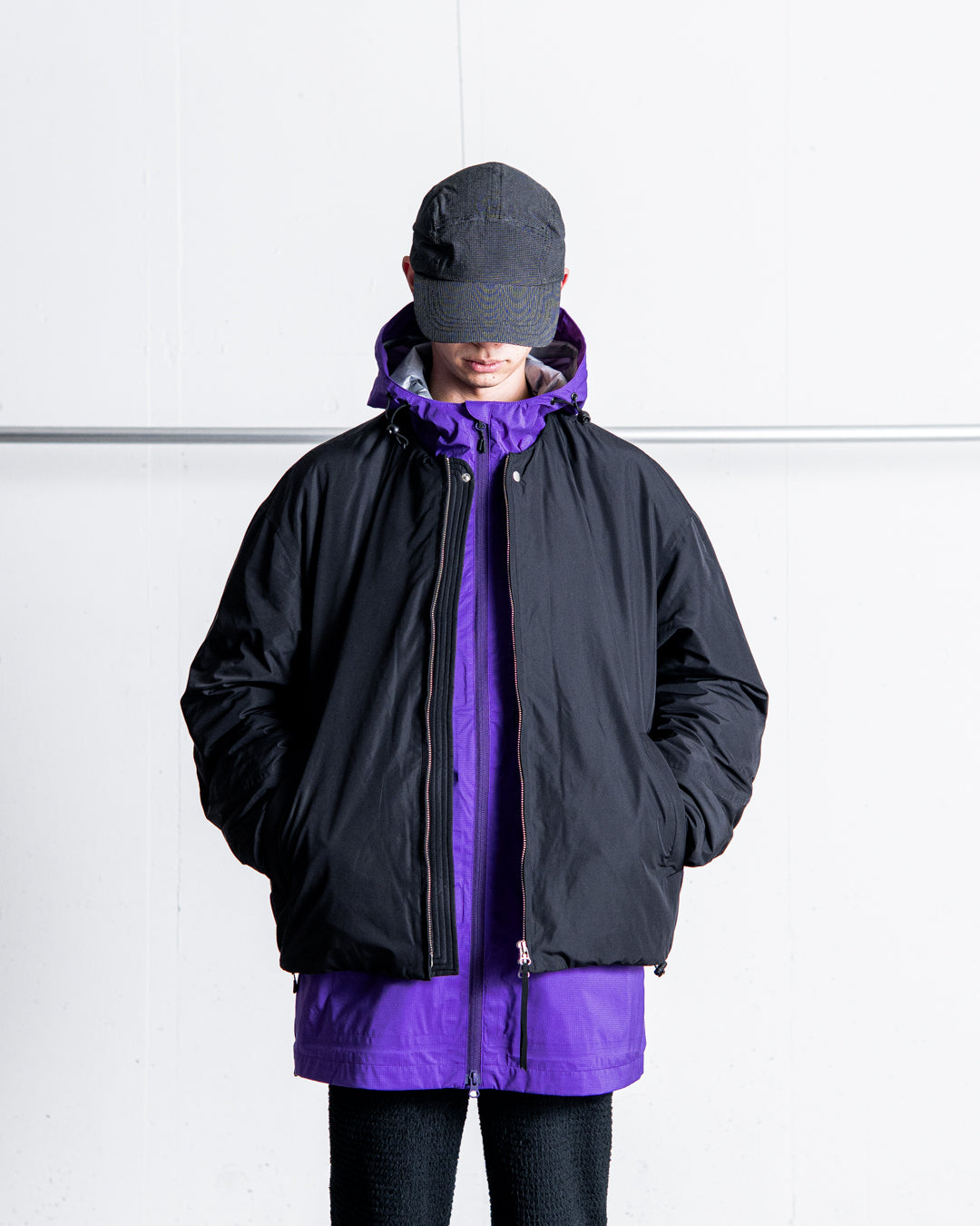 YDOT COLLARLESS BOMBER DOWN JACKET