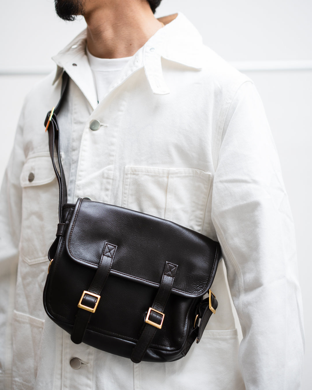 CCU FLAP SHOULDER BAG S - COW SKIN GLASS