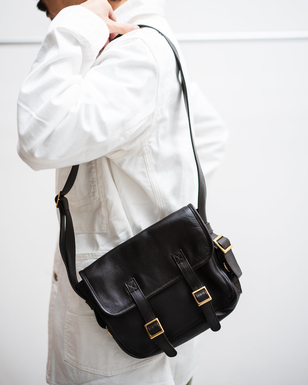 CCU FLAP SHOULDER BAG S - COW SKIN GLASS