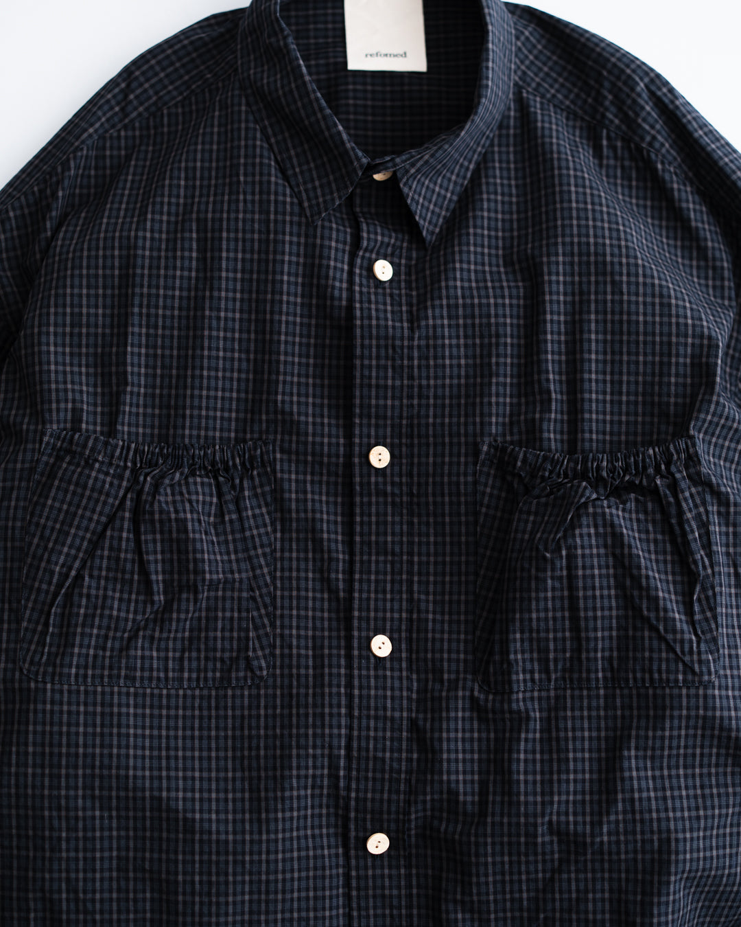 refomed  WRIST PATCH WIDE SHIRT "CHECK"