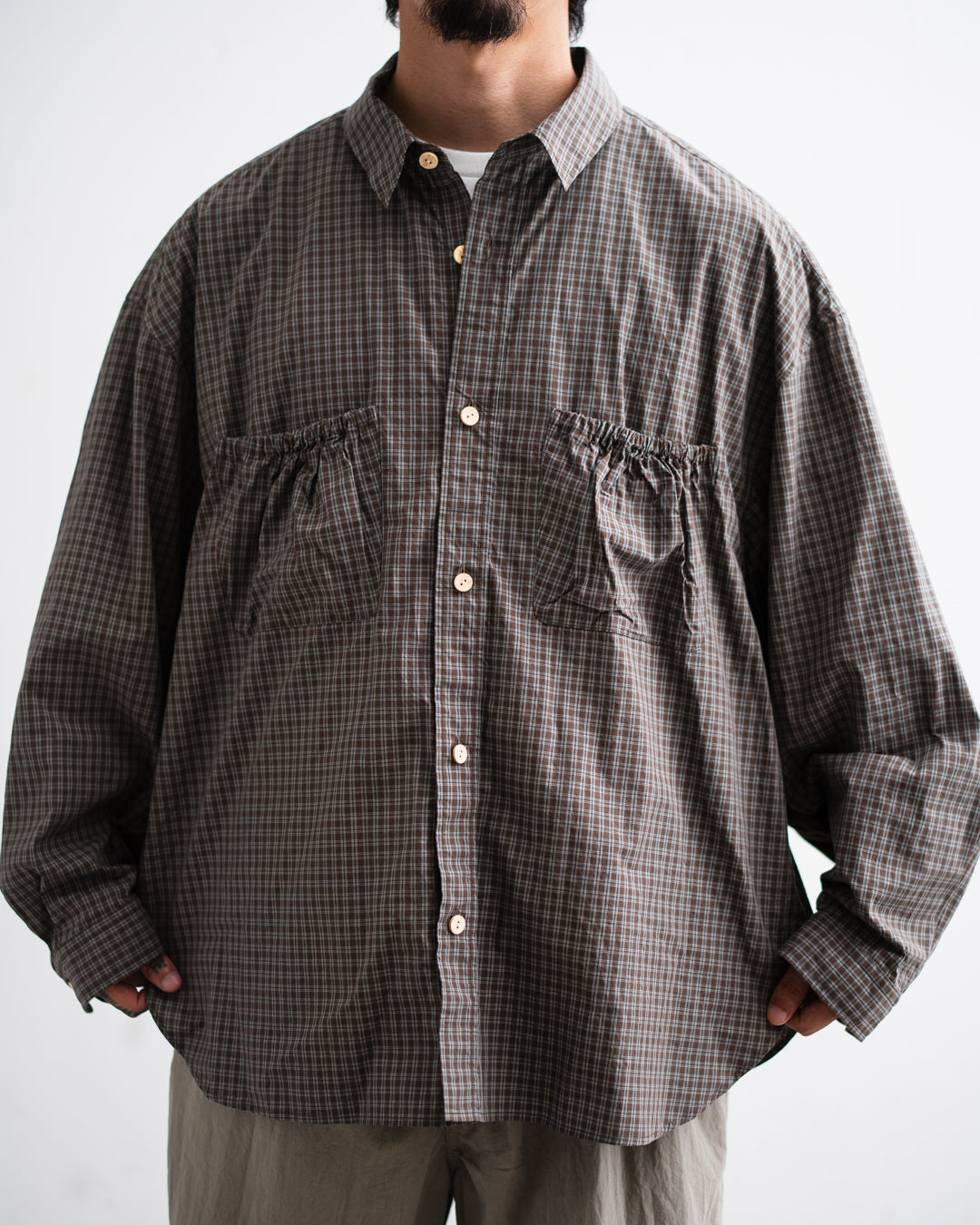 refomed  WRIST PATCH WIDE SHIRT "CHECK"