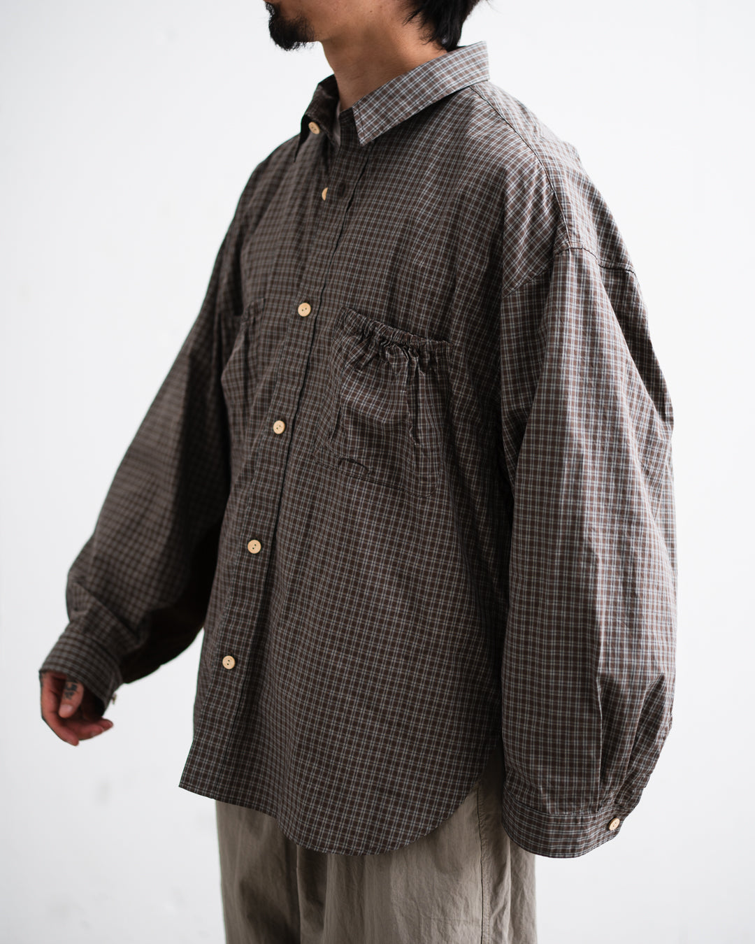 refomed  WRIST PATCH WIDE SHIRT "CHECK"