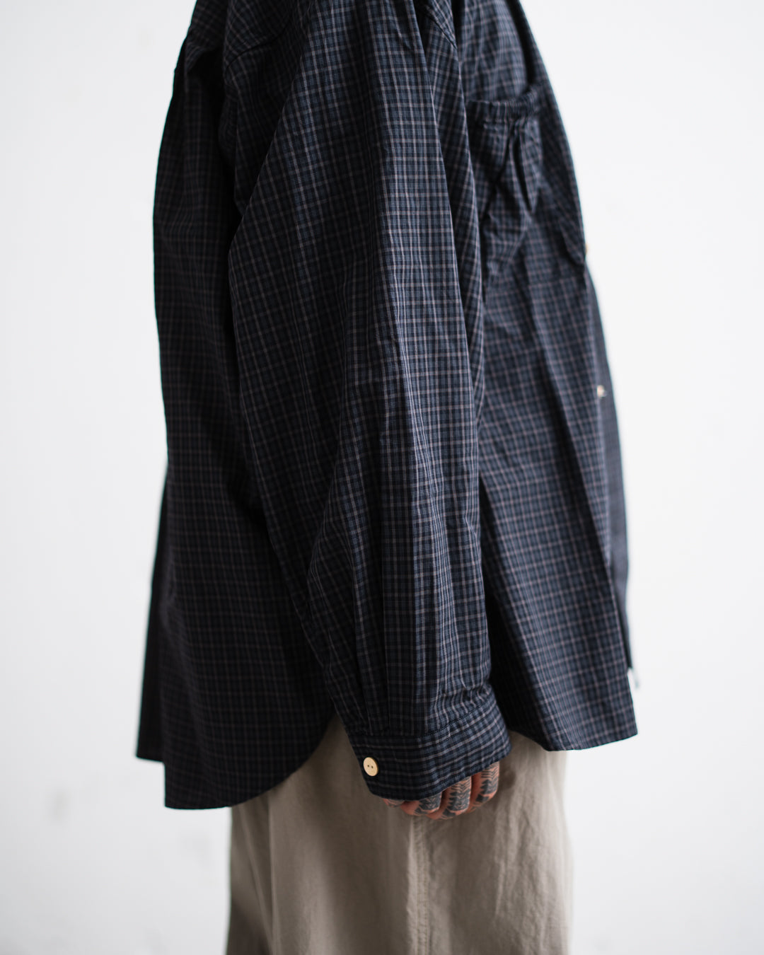 refomed  WRIST PATCH WIDE SHIRT "CHECK"