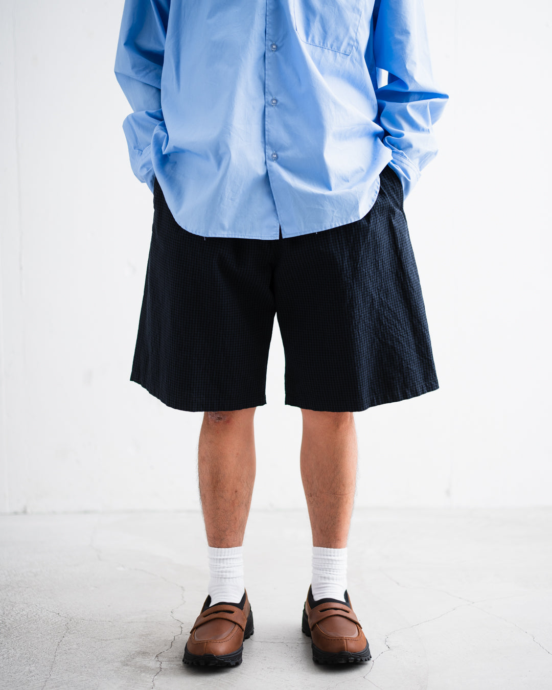 SEDAN ALL-PURPOSE Cotton Linen Plaid Shorts