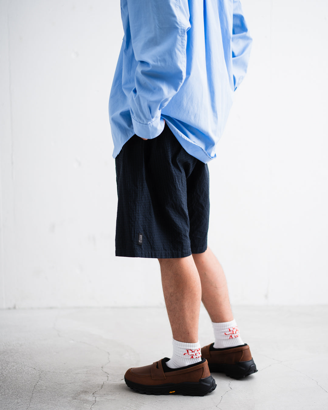 SEDAN ALL-PURPOSE Cotton Linen Plaid Shorts