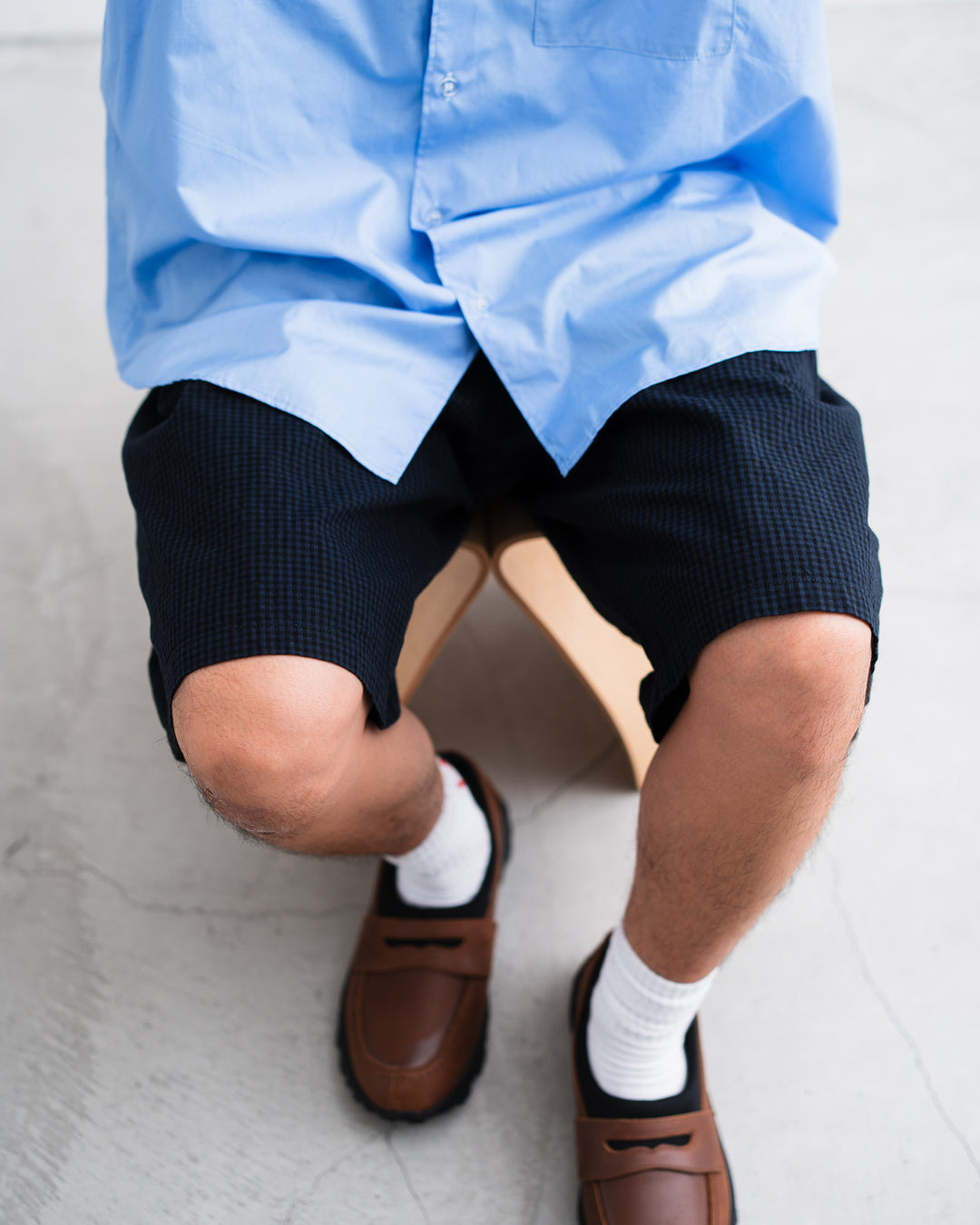 SEDAN ALL-PURPOSE Cotton Linen Plaid Shorts