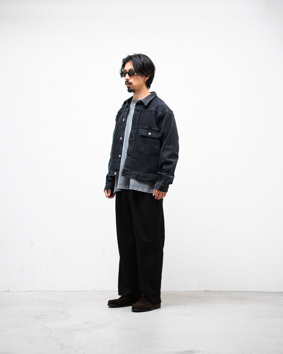 [8.8 sat 12:00 Release] SEDAN ALL-PURPOSE Leather Collar Denim Jacket