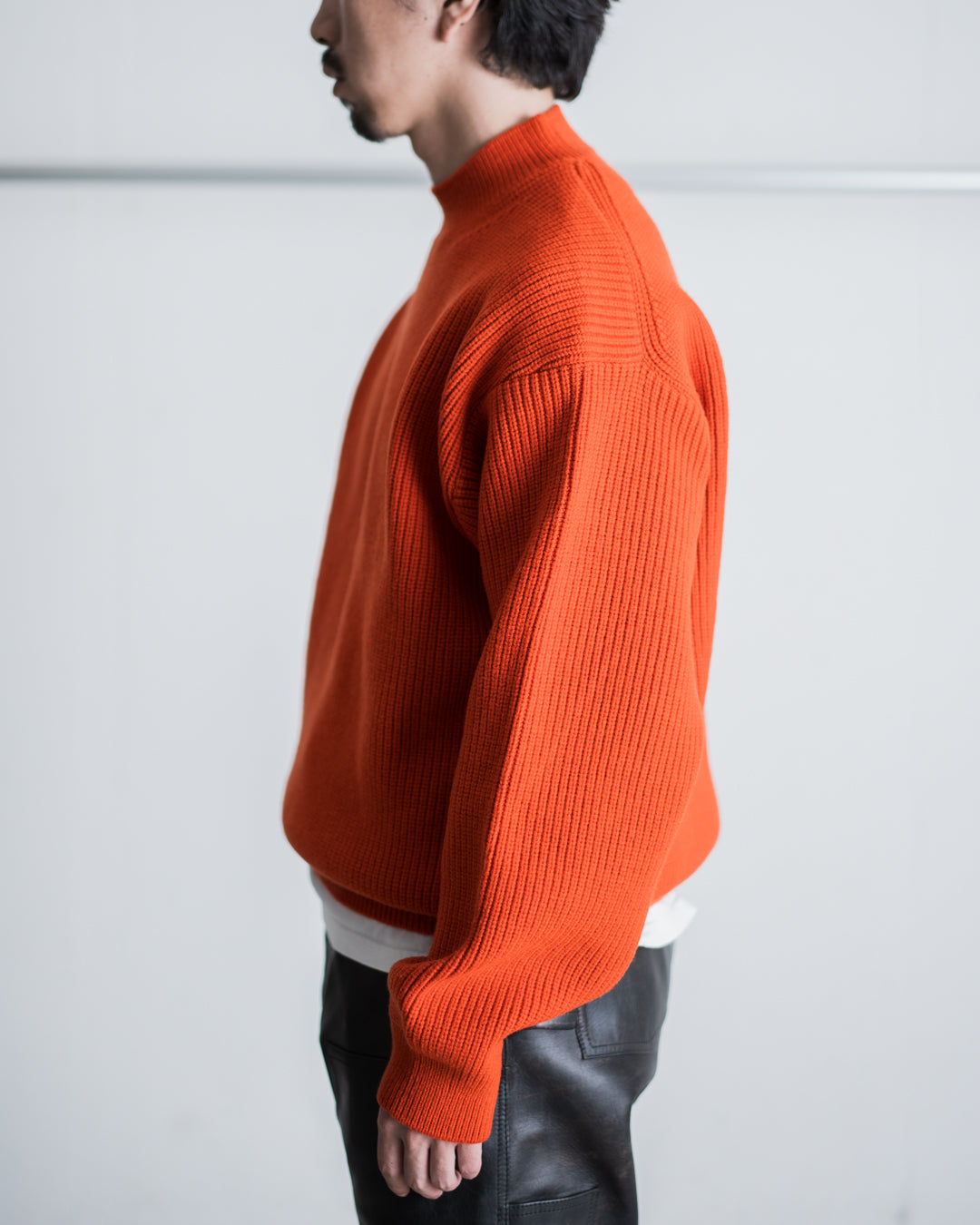 Name. FRENCH WOOL MOCKNECK KNIT SWEATER