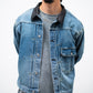 [8.8 sat 12:00 Release] SEDAN ALL-PURPOSE Leather Collar Denim Jacket