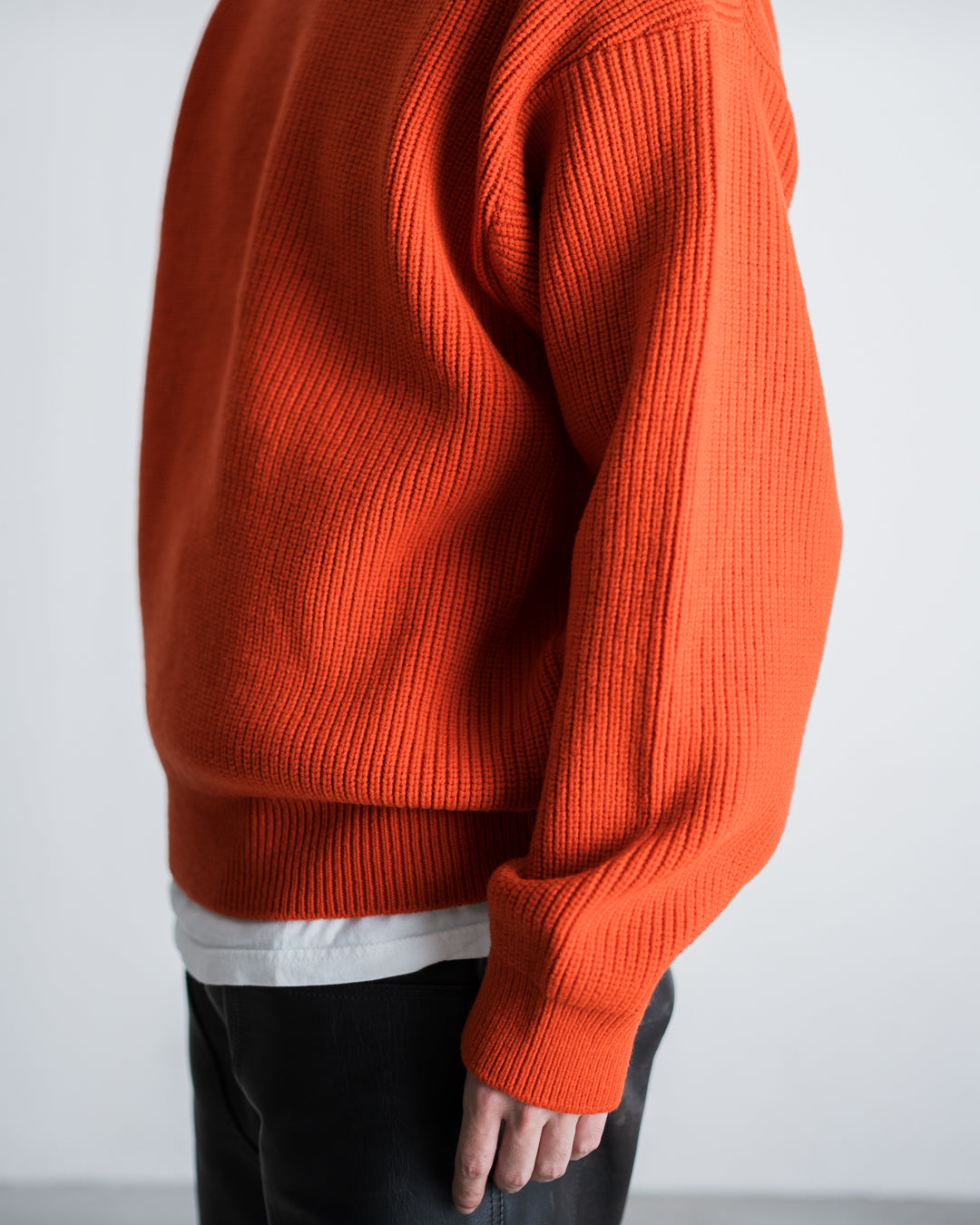 Name. FRENCH WOOL MOCKNECK KNIT SWEATER