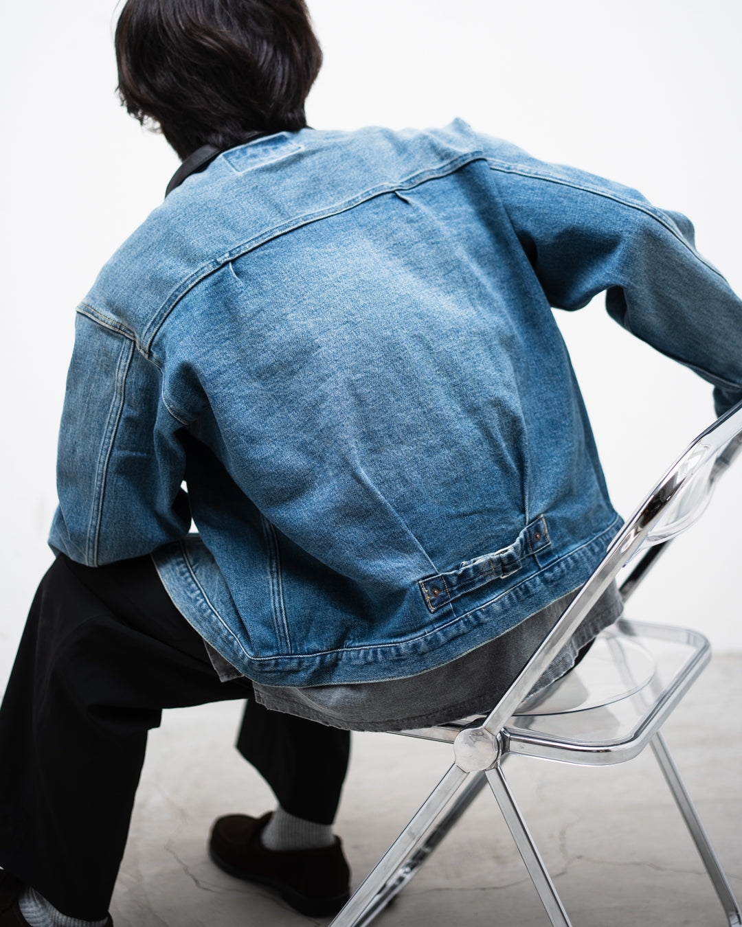 [8.8 sat 12:00 Release] SEDAN ALL-PURPOSE Leather Collar Denim Jacket