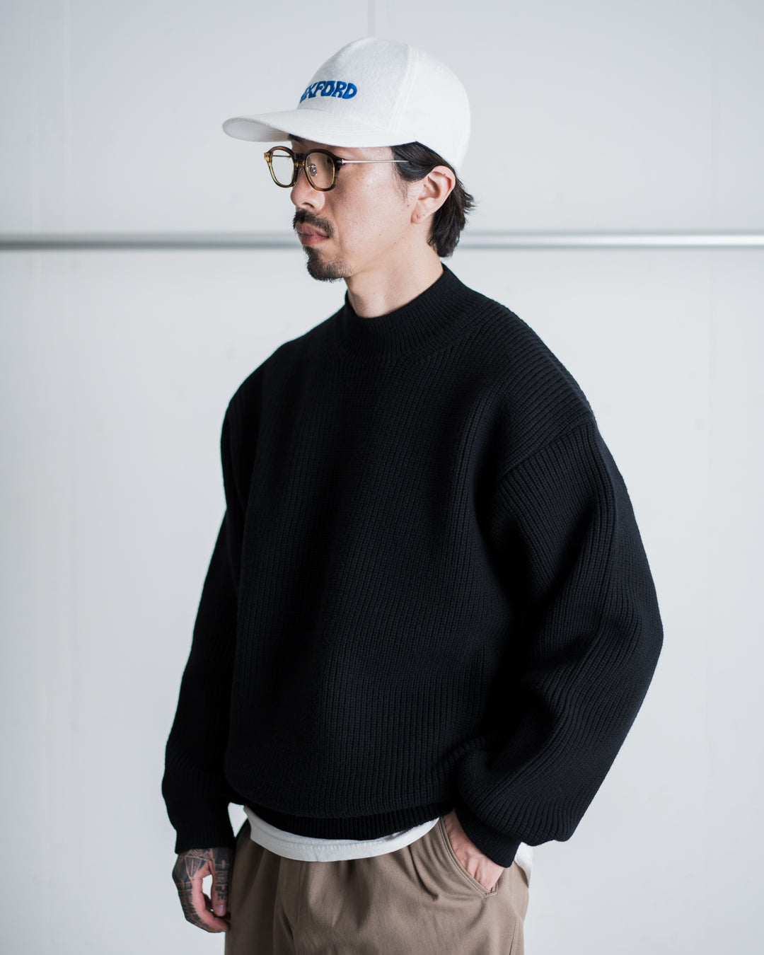 Name. FRENCH WOOL MOCKNECK KNIT SWEATER