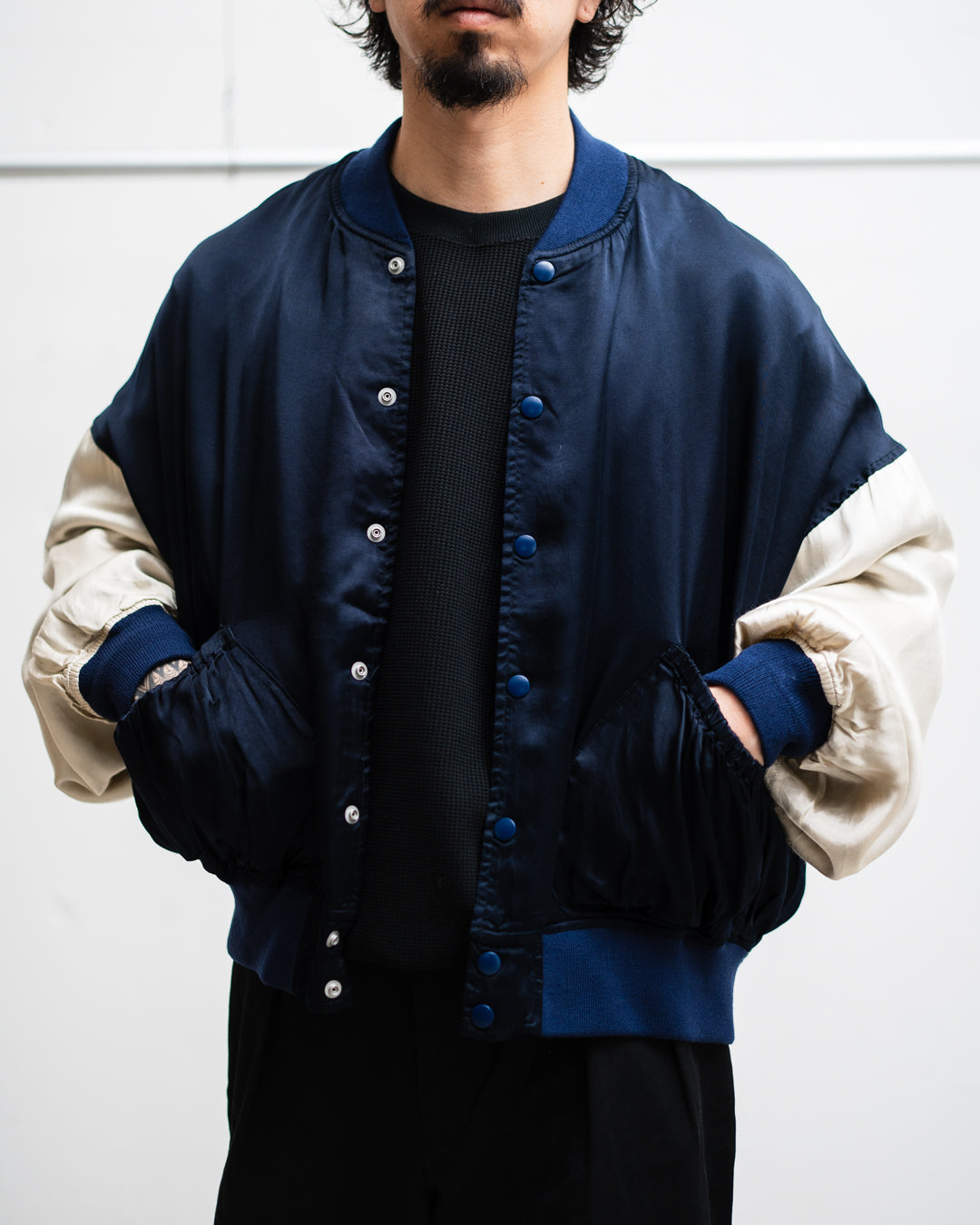 ジャケット・アウター refomed 24aw REVERSIBLE STADIUM JAMPER REVERSIBLE STADIUM JAMPER -BLACK×PINK- | IN ONLINE STORE