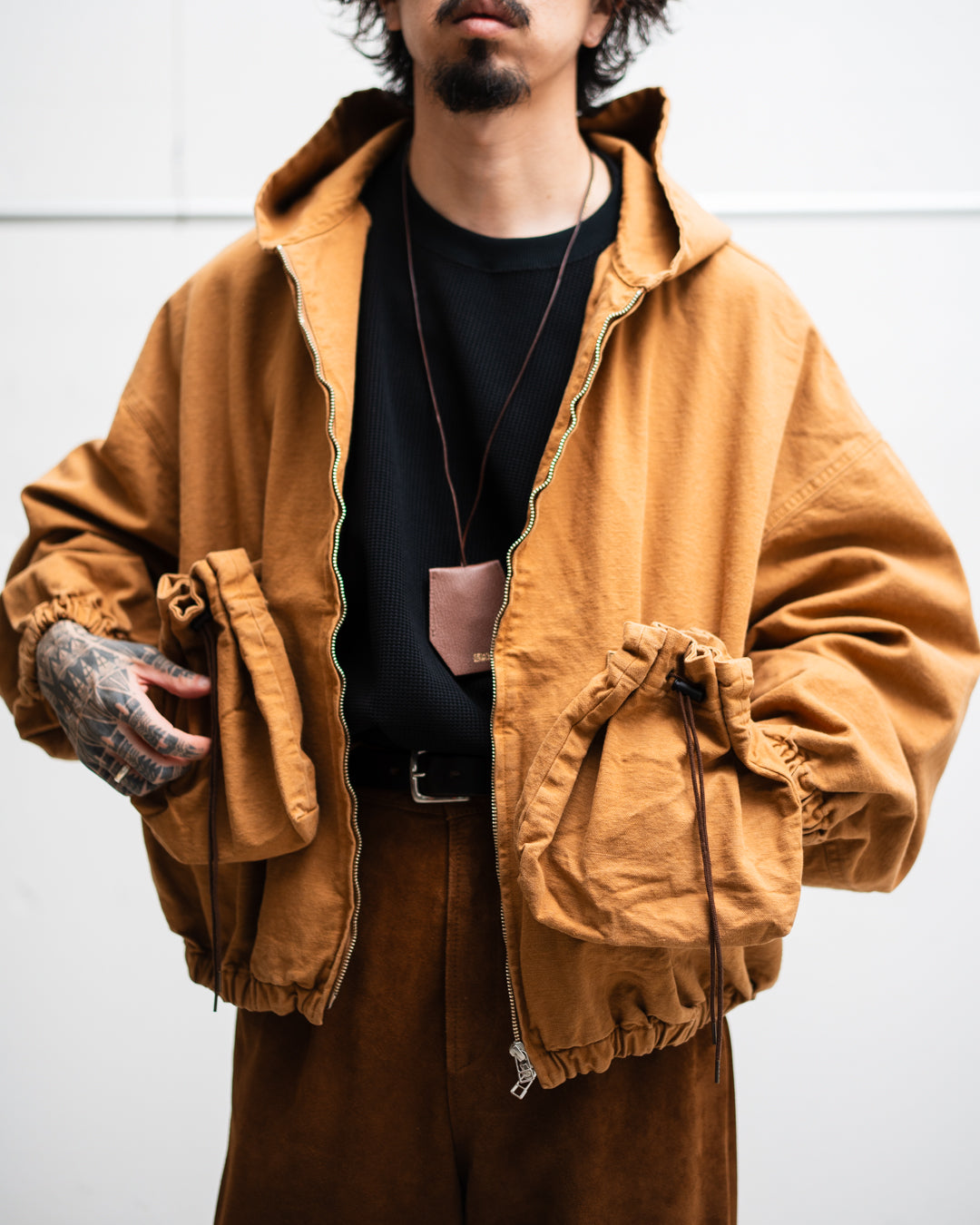 refomed  "KINCHAKU" DUCK HOODIE