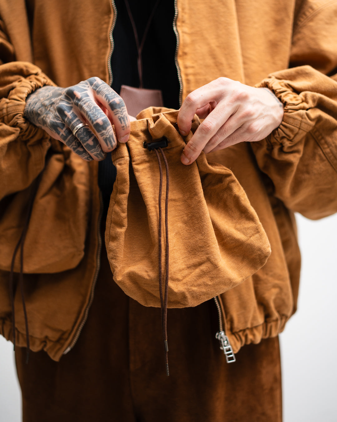 refomed  "KINCHAKU" DUCK HOODIE