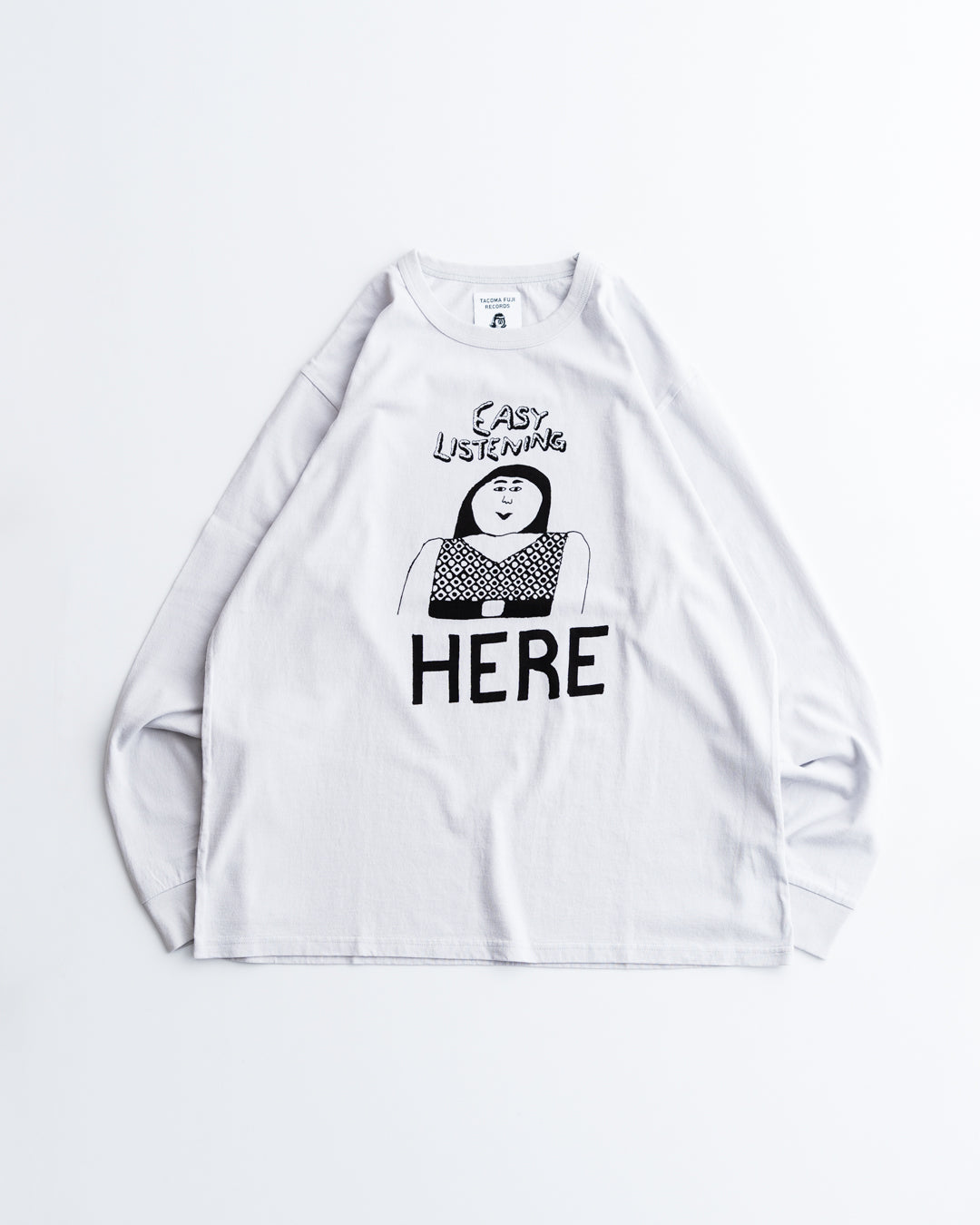 TACOMA FUJI RECORDS EASY LISTENING HERE LS Tee designed by Tomoo Gokita
