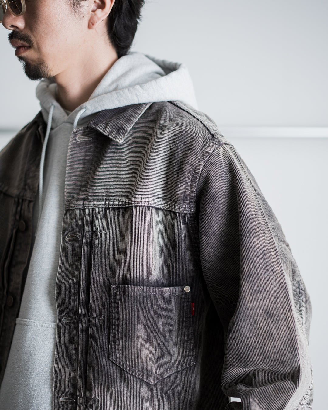 ANACHRONORM SULFUR DYED CORDUROY FRONT TUCK JACKET