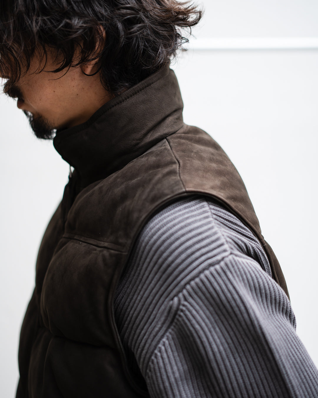 CCU PADDING VEST - COW NUBUCK