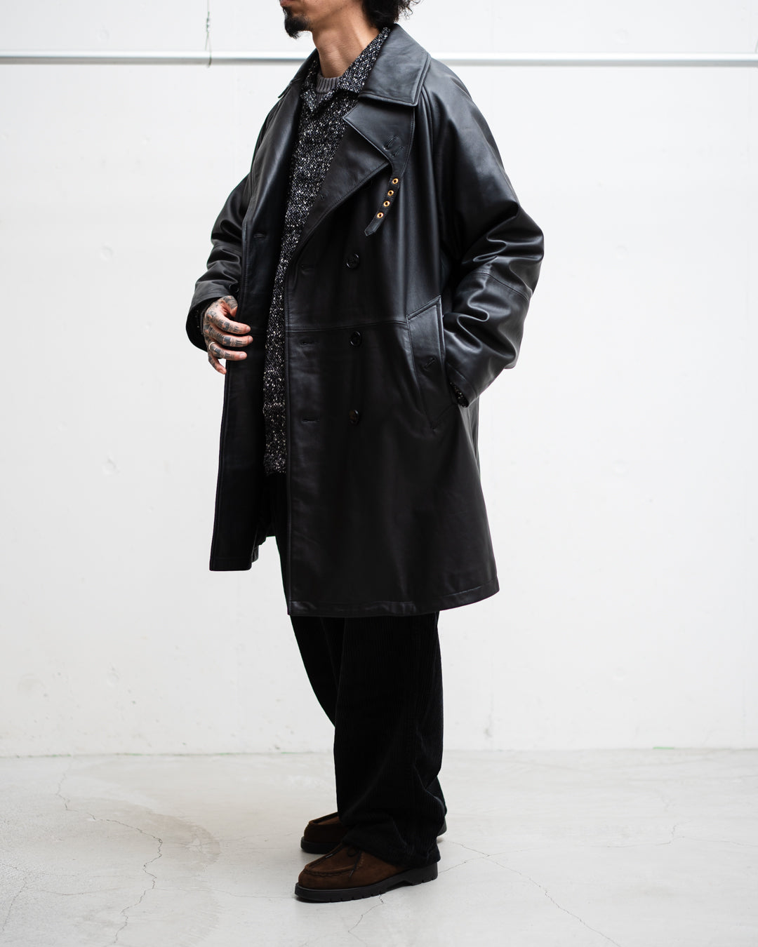 CCU DOUBLE BREASTED HALF COAT - SHEEP SKIN