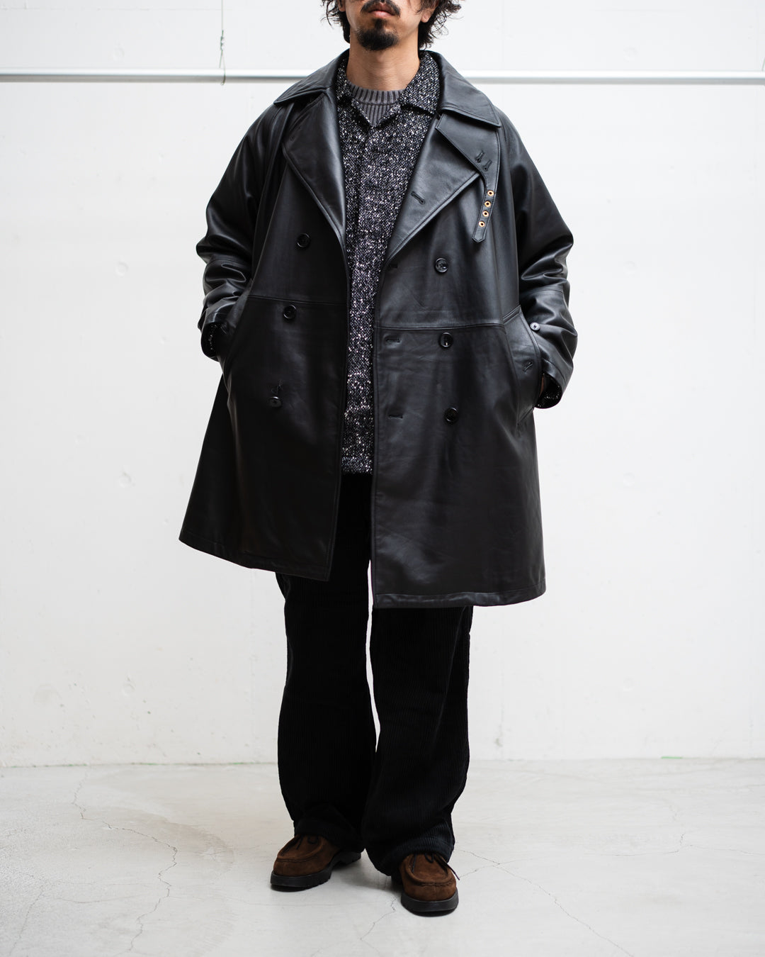 CCU DOUBLE BREASTED HALF COAT - SHEEP SKIN