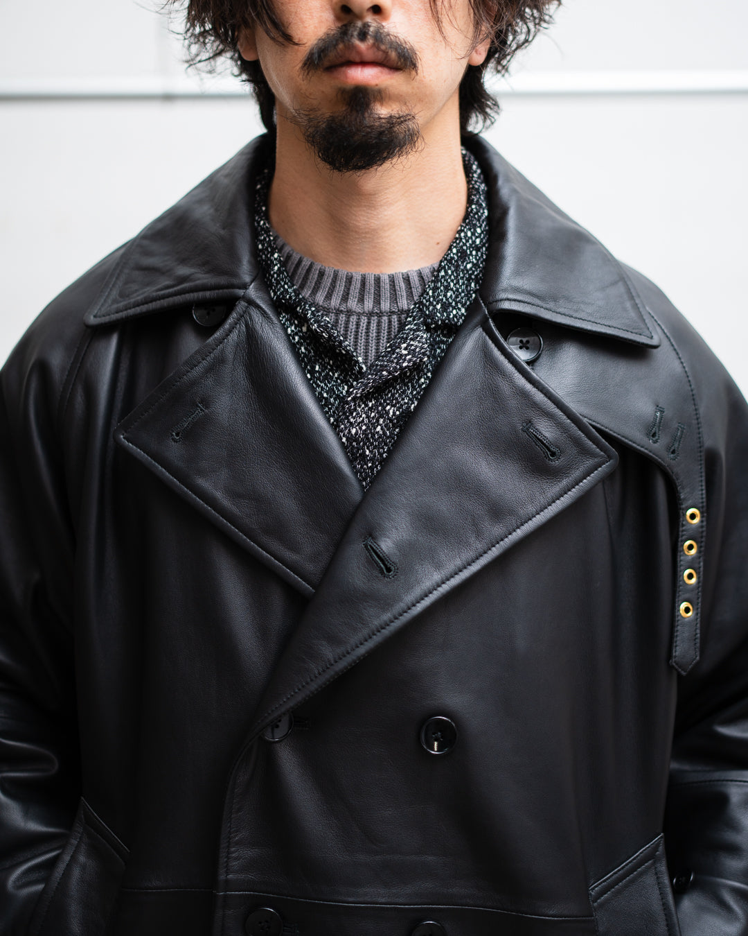 CCU DOUBLE BREASTED HALF COAT - SHEEP SKIN