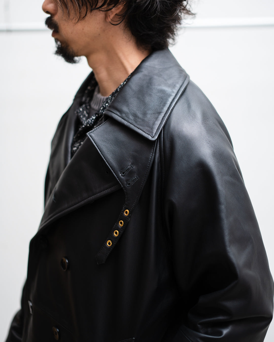 CCU DOUBLE BREASTED HALF COAT - SHEEP SKIN