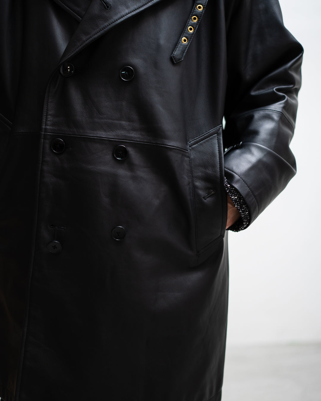 CCU DOUBLE BREASTED HALF COAT - SHEEP SKIN