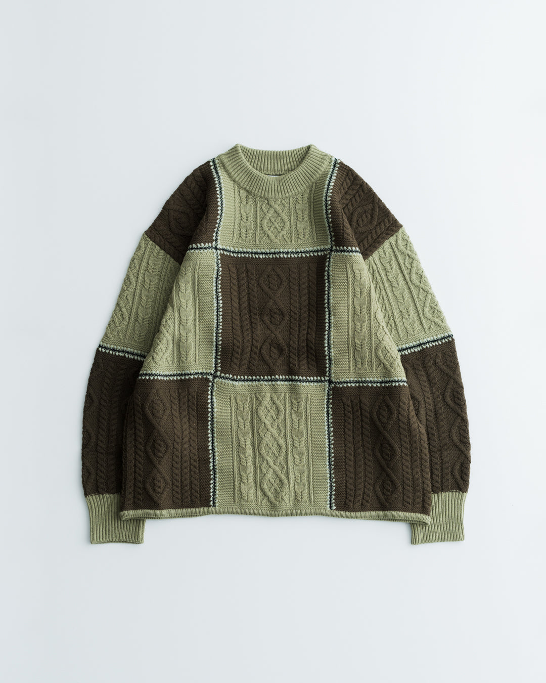 Children of the discordance  RE Patchwork Cable Knit Pullover